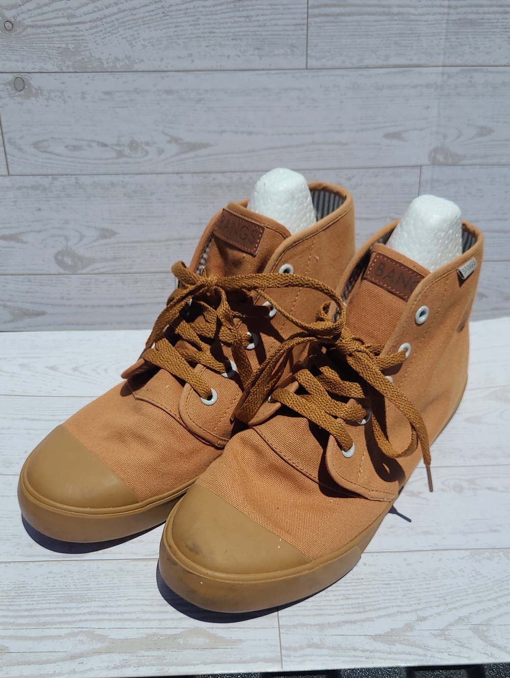 Bangs Unisex High-Top Canvas Sneakers in Sahara Sand Men's 7 Women's 8.5